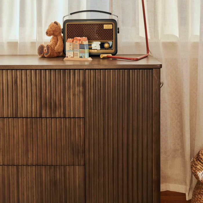 Pogo Tambour Dresser by Babyletto at $1199! Shop now at Nestled by Snuggle Bugz for Nursery & Décor.