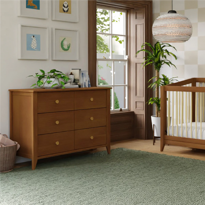 Babyletto Sprout 6 Drawer Double Dresser Chestnut Natural