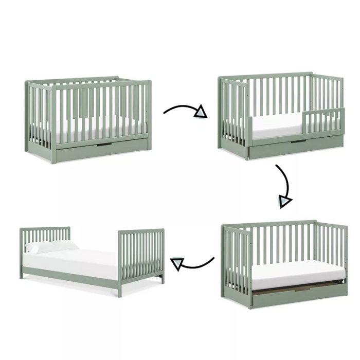 Colby 4 in 1 Convertible Crib w Trundle Drawer Nestled Canada s Nursery Baby Furniture Store Nestled by Snuggle Bugz