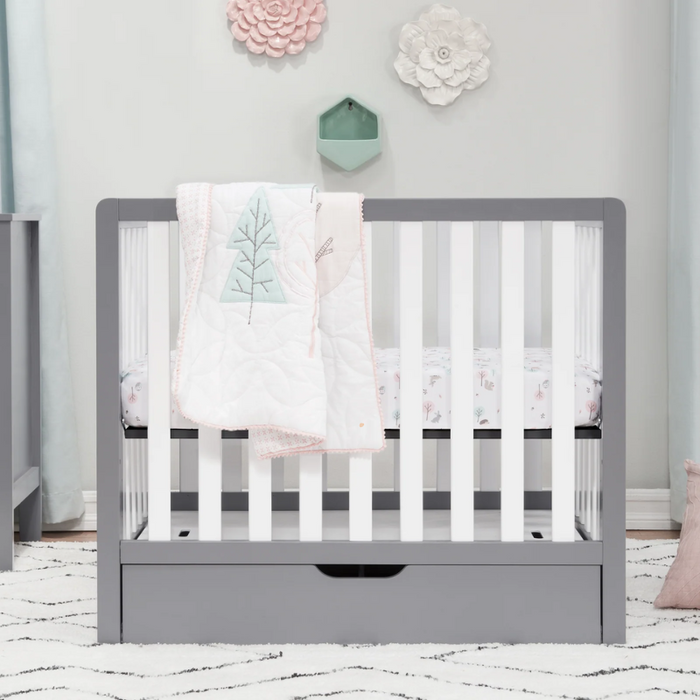 Grey white crib sales
