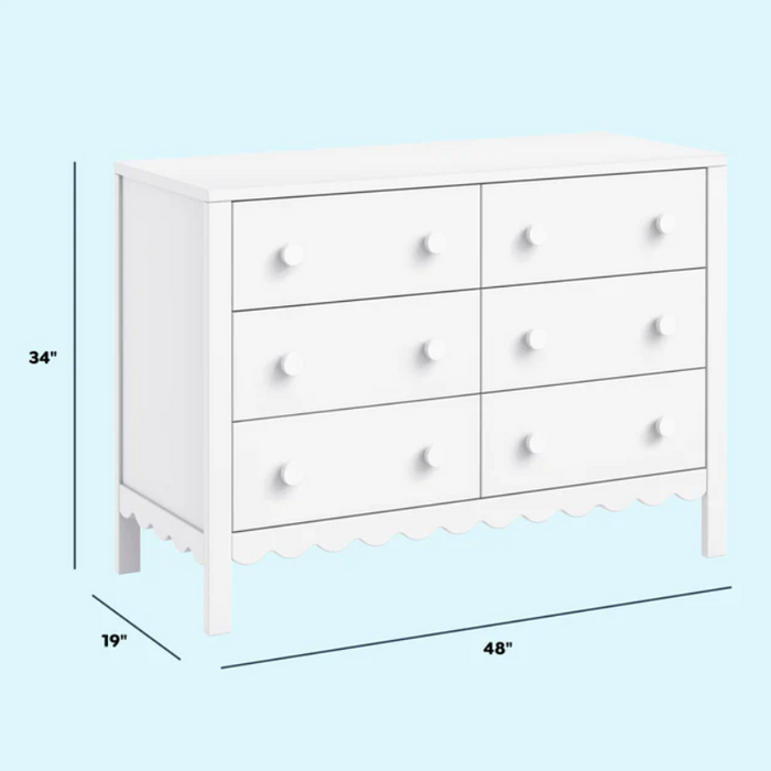 Sammy Scallop 6-Drawer Dresser by DaVinci at $549! Shop now at Nestled by Snuggle Bugz for Nursery & Décor.