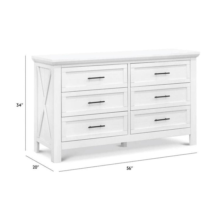 Emory Farmhouse 6-Drawer Double Dresser by Monogram by Namesake at $999! Shop now at Nestled by Snuggle Bugz for Dressers.