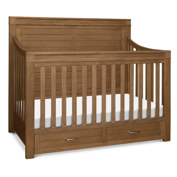 Wesley Farmhouse 4-in-1 Convertible Crib by Namesake at $699! Shop now at Nestled by Snuggle Bugz for Cribs.