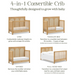 Eloise 4-in-1 Convertible Crib by Namesake at $899! Shop now at Nestled by Snuggle Bugz for Cribs.