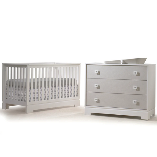 Olson Convertible Crib and 3-Drawer Dresser by Tulip by Natart at $1699! Shop now at Nestled by Snuggle Bugz for Baby & Toddler Furniture Sets.