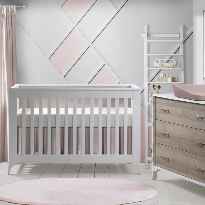 Metro Convertible Crib and 3 Drawer Dresser Combo by Tulip by Natart at $1699! Shop now at Nestled by Snuggle Bugz for Cribs.