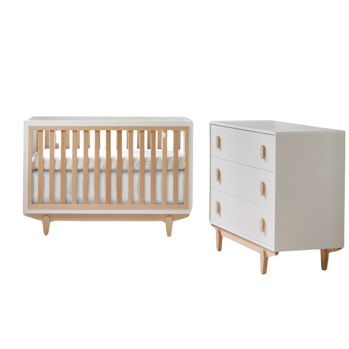 Bjorn Convertible Crib and 3 Drawer Dresser Combo Nestled Canada s Nursery Baby Furniture Store Latte Sage
