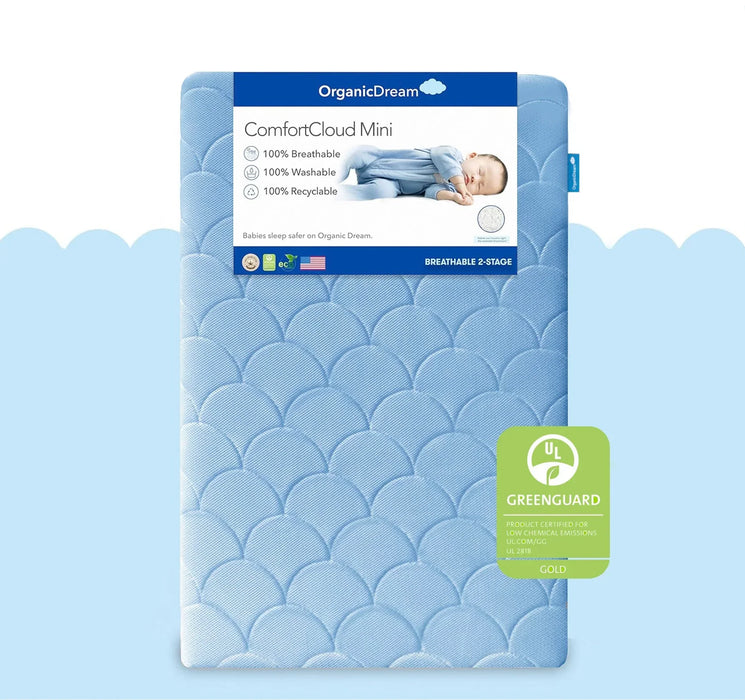 ComfortCloud Mini Crib Mattress by Organic Dream at $299.99! Shop now at Nestled by Snuggle Bugz for Mattress.