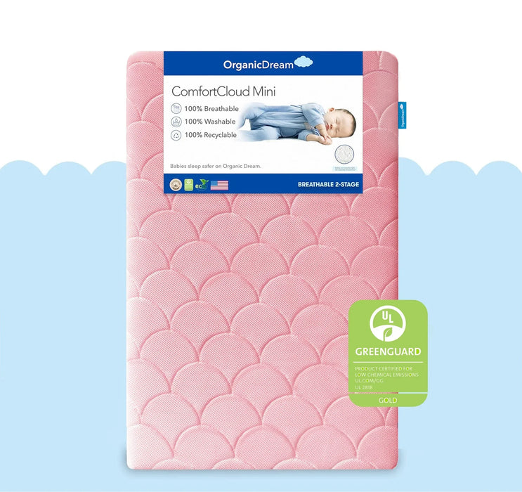 ComfortCloud Mini Crib Mattress by Organic Dream at $299.99! Shop now at Nestled by Snuggle Bugz for Mattress.