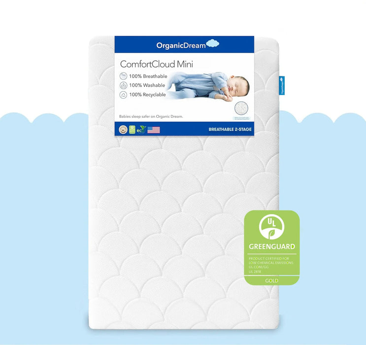 ComfortCloud Mini Crib Mattress by Organic Dream at $299.99! Shop now at Nestled by Snuggle Bugz for Mattress.