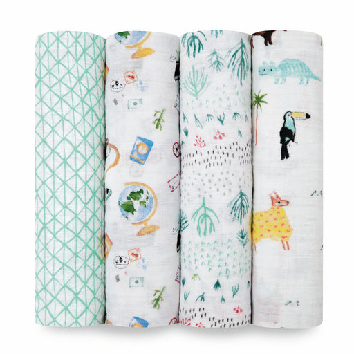 Cotton Muslin Swaddles - 4 Pack by Aden & Anais at $39.99! Shop now at Nestled by Snuggle Bugz for Nursery & Decor.