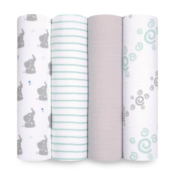 Cotton Muslin Swaddles - 4 Pack by Aden & Anais at $39.99! Shop now at Nestled by Snuggle Bugz for Nursery & Decor.