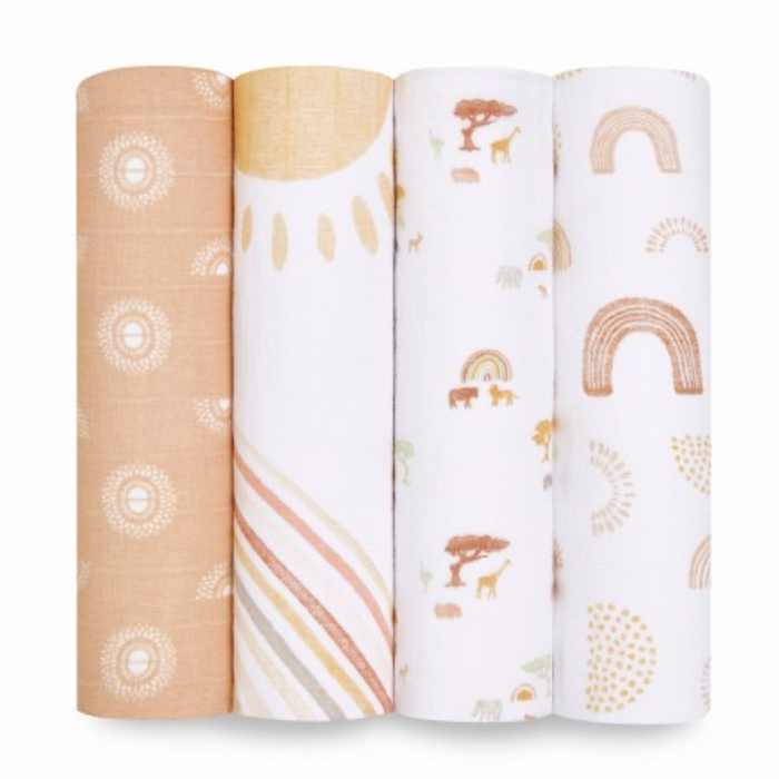 Cotton Muslin Swaddles - 4 Pack by Aden & Anais at $39.99! Shop now at Nestled by Snuggle Bugz for Nursery & Decor.