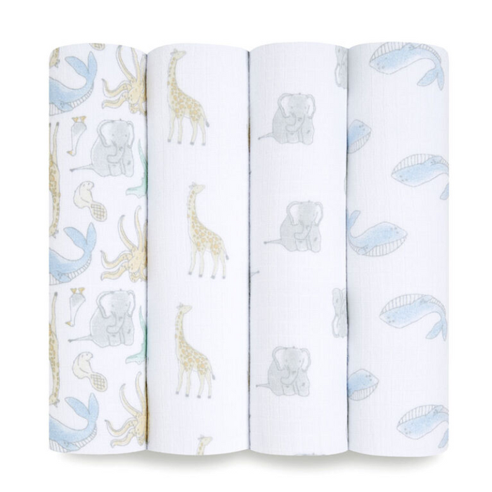 Cotton Muslin Swaddles - 4 Pack by Aden & Anais at $39.99! Shop now at Nestled by Snuggle Bugz for Nursery & Decor.