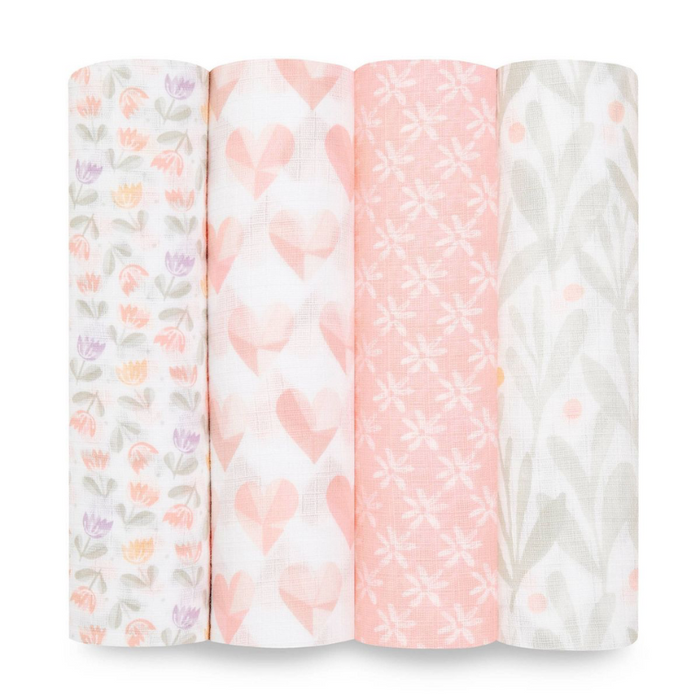 Cotton Muslin Swaddles - 4 Pack by Aden & Anais at $39.99! Shop now at Nestled by Snuggle Bugz for Nursery & Decor.