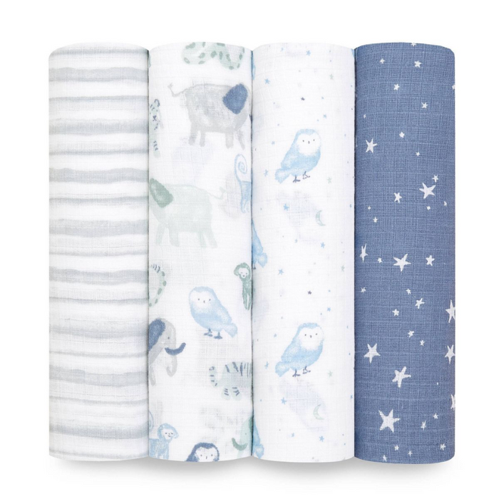Cotton Muslin Swaddles - 4 Pack by Aden & Anais at $39.99! Shop now at Nestled by Snuggle Bugz for Nursery & Decor.