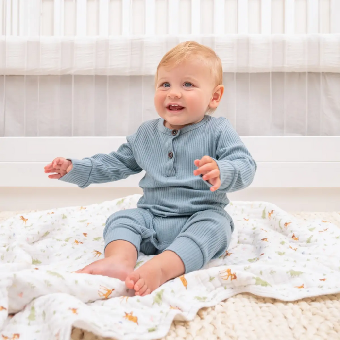 Essentials Cotton Muslin Blanket by Aden & Anais at $44.99! Shop now at Nestled by Snuggle Bugz for Nursery & Décor.