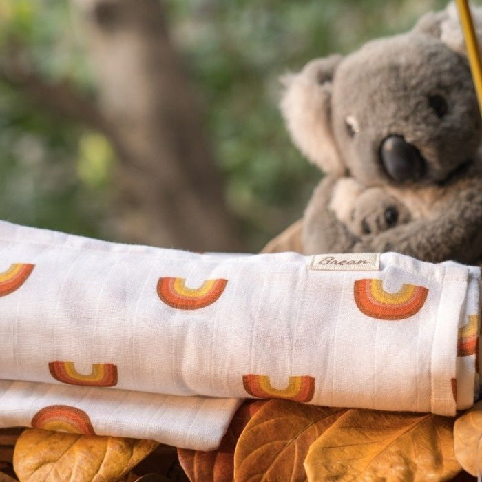 Organic Muslin Cotton Swaddle by Brean at $24.99! Shop now at Nestled by Snuggle Bugz for Nursery & Decor.