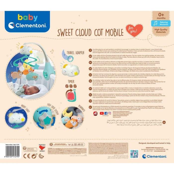 Sweet Cloud Cot Mobile by Clementoni at $89.99! Shop now at Nestled by Snuggle Bugz for Nursery & Décor.