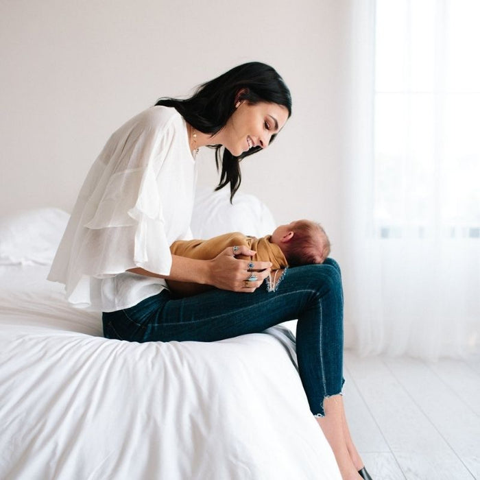 Knit Swaddle Blanket by Copper Pearl at $31.88! Shop now at Nestled by Snuggle Bugz for Nursery & Decor.