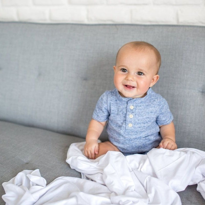 Knit Swaddle Blanket by Copper Pearl at $31.88! Shop now at Nestled by Snuggle Bugz for Nursery & Decor.