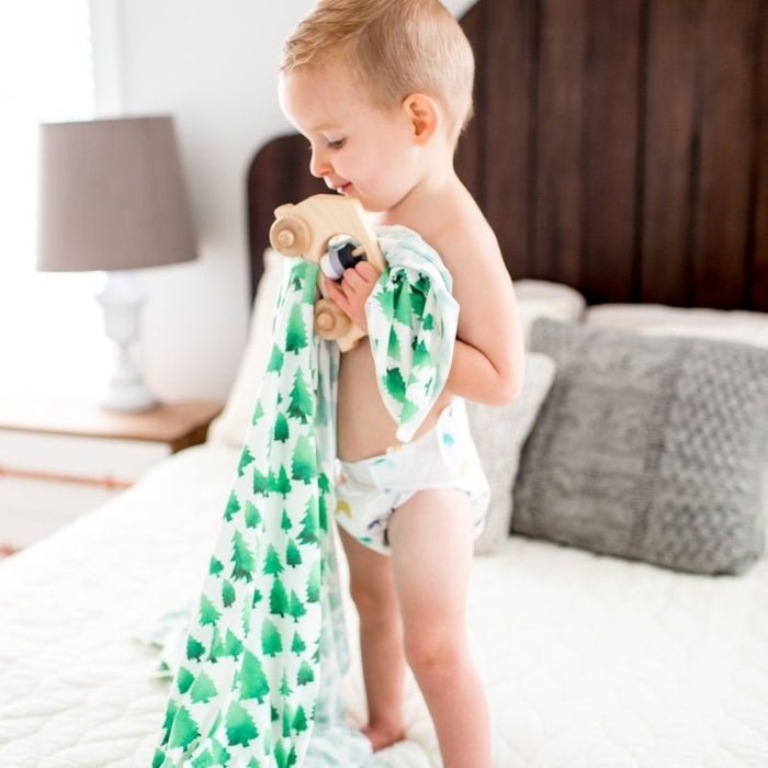 Knit Swaddle Blanket Forest