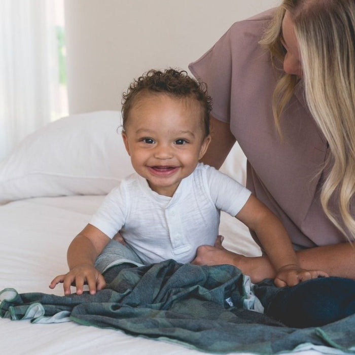 Knit Swaddle Blanket by Copper Pearl at $31.88! Shop now at Nestled by Snuggle Bugz for Nursery & Decor.