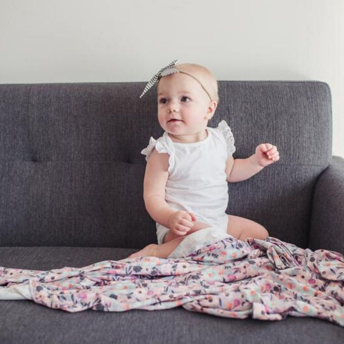 Knit Swaddle Blanket by Copper Pearl at $31.88! Shop now at Nestled by Snuggle Bugz for Nursery & Decor.