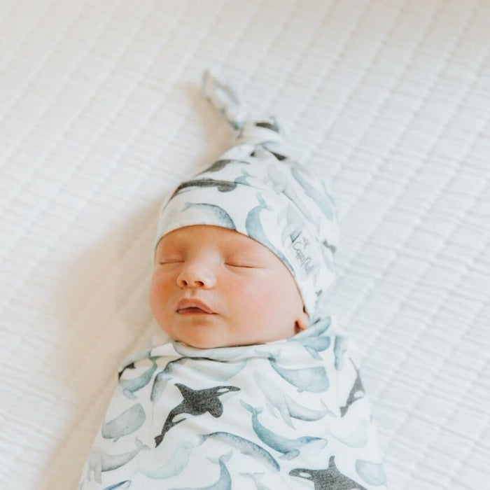 Knit Swaddle Blanket by Copper Pearl at $31.88! Shop now at Nestled by Snuggle Bugz for Nursery & Decor.