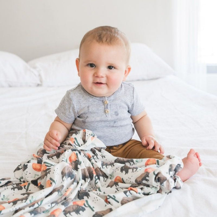 Knit Swaddle Blanket by Copper Pearl at $31.88! Shop now at Nestled by Snuggle Bugz for Nursery & Decor.