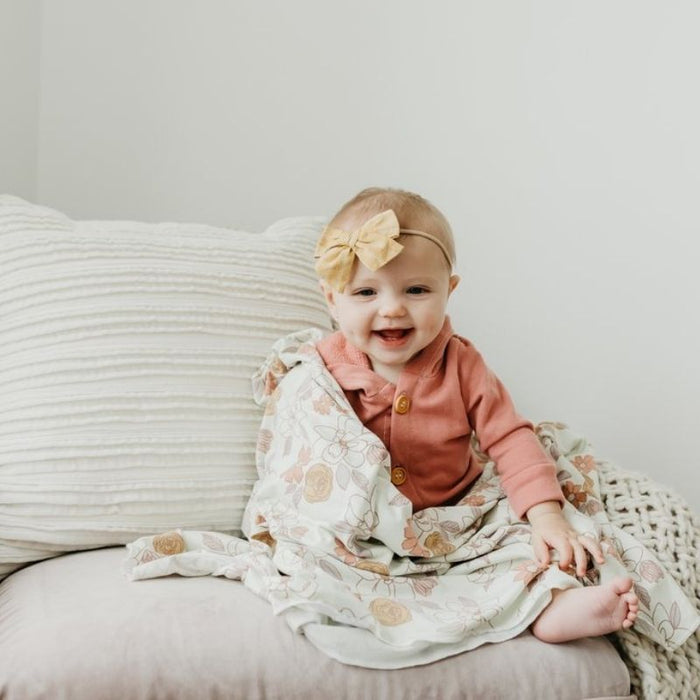 Knit Swaddle Blanket by Copper Pearl at $31.88! Shop now at Nestled by Snuggle Bugz for Nursery & Decor.