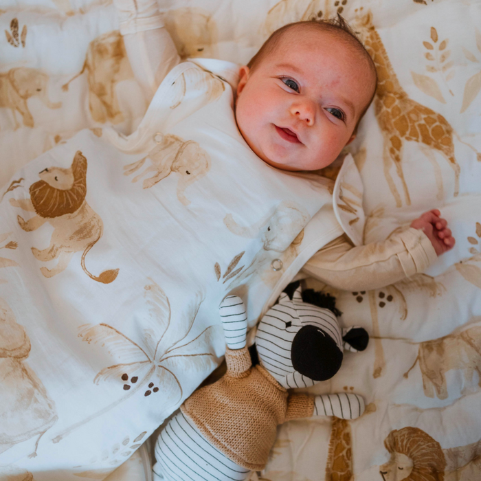 Crane Cotton Sateen Wearable Baby Blanket Ezra Prints 0 9m