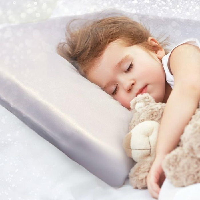 Satin Toddler Pillow Case - Grey by Kushies at $18.99! Shop now at Nestled by Snuggle Bugz for Nursery & Décor.