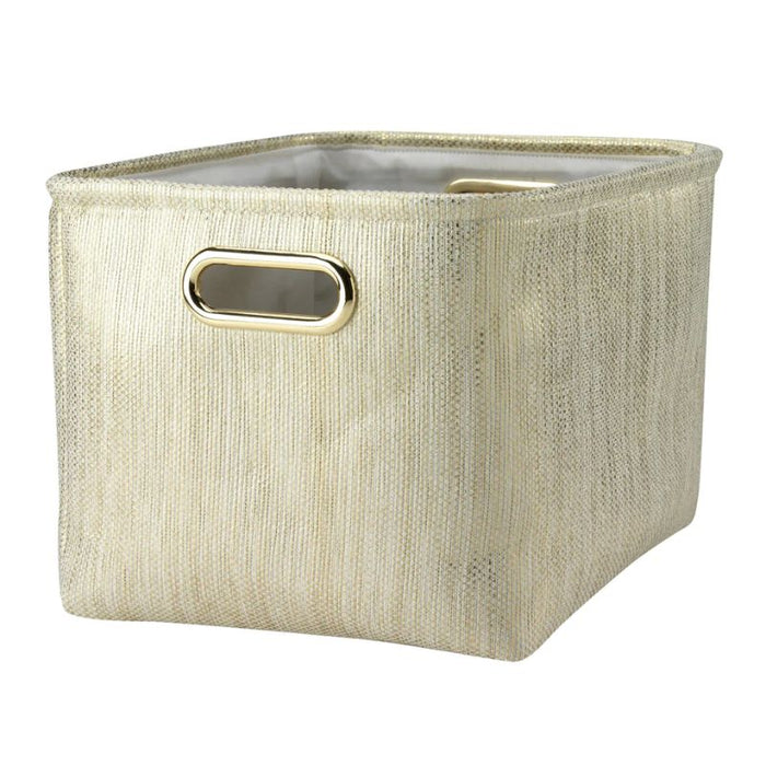 Metallic Gold Storage Bin by Lambs & Ivy at $42.99! Shop now at Nestled by Snuggle Bugz for Nursery & Décor.