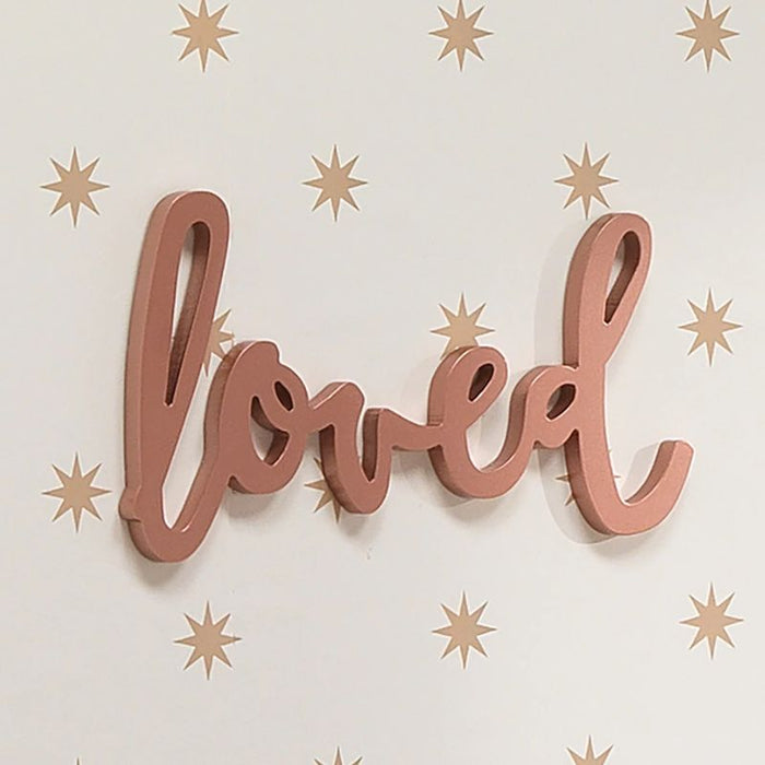 Loved Rose Gold Wood Wall Decor by Lambs & Ivy at $24.99! Shop now at Nestled by Snuggle Bugz for Nursery & Décor.
