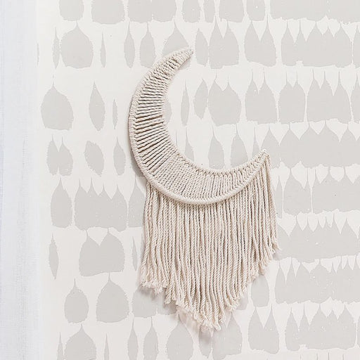 Macrame Moon Décor by Lambs & Ivy at $32.99! Shop now at Nestled by Snuggle Bugz for Nursery & Décor.