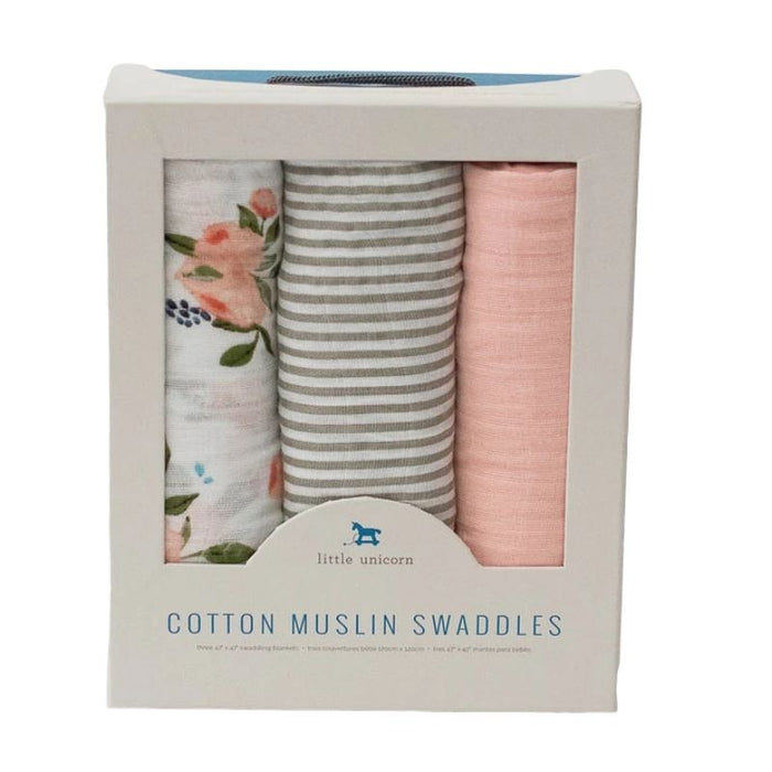 Muslin Swaddle - 3 Pack by Little Unicorn at $41.88! Shop now at Nestled by Snuggle Bugz for Nursery & Decor.