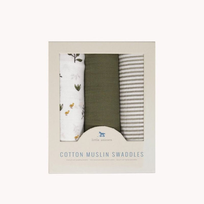 Muslin Swaddle - 3 Pack by Little Unicorn at $41.88! Shop now at Nestled by Snuggle Bugz for Nursery & Decor.