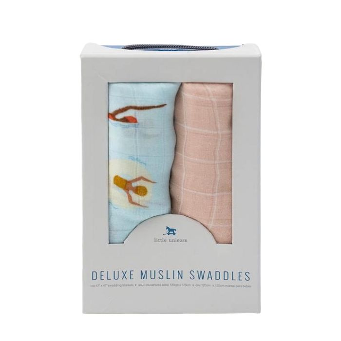 Muslin Deluxe Swaddle - 2 Pack by Little Unicorn at $42.99! Shop now at Nestled by Snuggle Bugz for Nursery & Decor.
