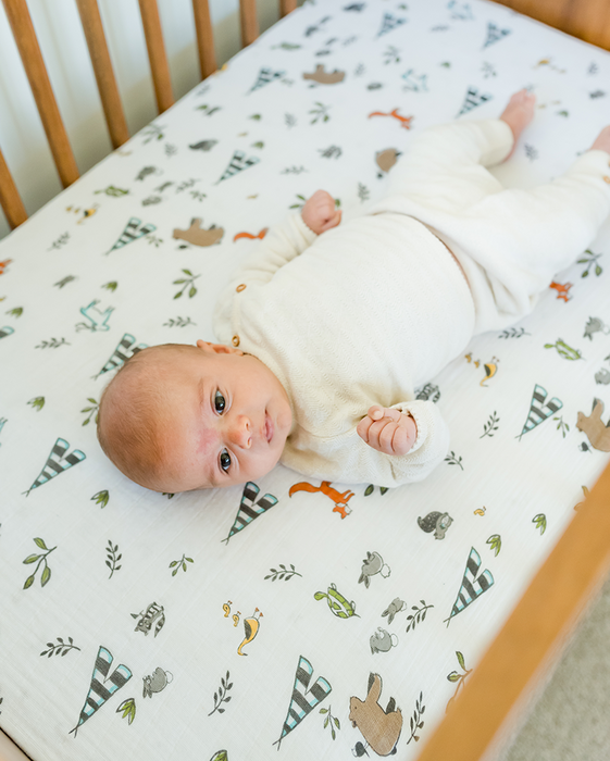Cotton Muslin Mini Crib Sheets by Little Unicorn at $34.99! Shop now at Nestled by Snuggle Bugz for Nursery & Décor.