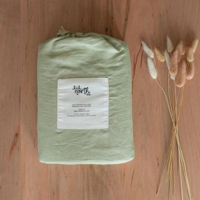 Linen Crib Sheet by Lil North Co. at $57.99! Shop now at Nestled by Snuggle Bugz for Nursery & Décor.