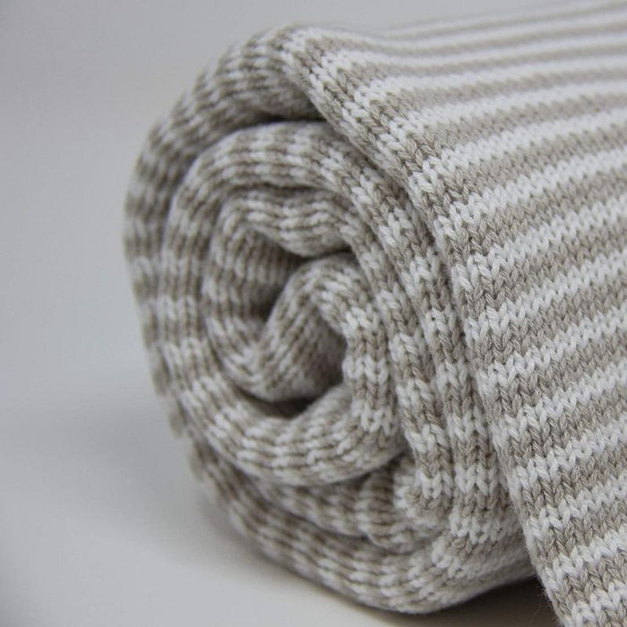 Striped Cotton Knit Blankets by Living Textiles at $34.99! Shop now at Nestled by Snuggle Bugz for Nursery & Décor.