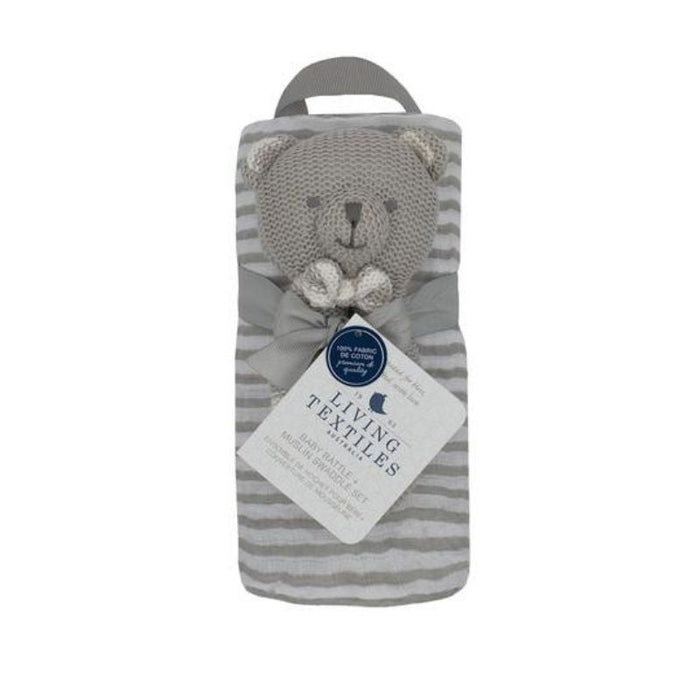 Swaddle & Rattle Sets by Living Textiles at $19.99! Shop now at Nestled by Snuggle Bugz for Nursery & Decor.