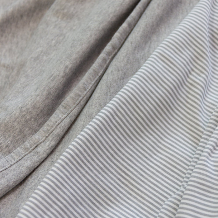 2 Pack Swaddle Blankets - Grey Marl + Grey Heathered Stripe by Lolli Living at $47.99! Shop now at Nestled by Snuggle Bugz for Nursery & Decor.