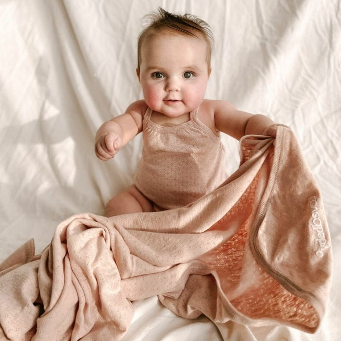 Pointelle Blanket by L'ovedbaby at $23.99! Shop now at Nestled by Snuggle Bugz for Nursery & Décor.