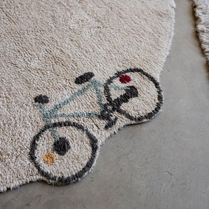 Eco-City Wheels Washable Round Area Rug by Lorena Canals at $194.99! Shop now at Nestled by Snuggle Bugz for Nursery & Décor.
