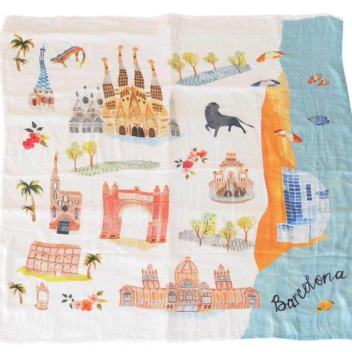 Luxe Muslin Swaddle - World Cities by LouLou Lollipop at $23.99! Shop now at Nestled by Snuggle Bugz for Nursery & Decor.