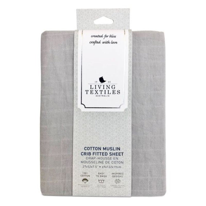 Muslin Crib Fitted Sheet by Living Textiles at $29.99! Shop now at Nestled by Snuggle Bugz for Nursery & Décor.