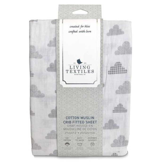 Muslin Crib Fitted Sheet by Living Textiles at $29.99! Shop now at Nestled by Snuggle Bugz for Nursery & Décor.