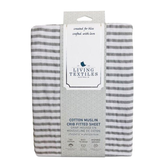 Muslin Crib Fitted Sheet by Living Textiles at $29.99! Shop now at Nestled by Snuggle Bugz for Nursery & Décor.